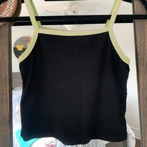 black tank top with lime green outline